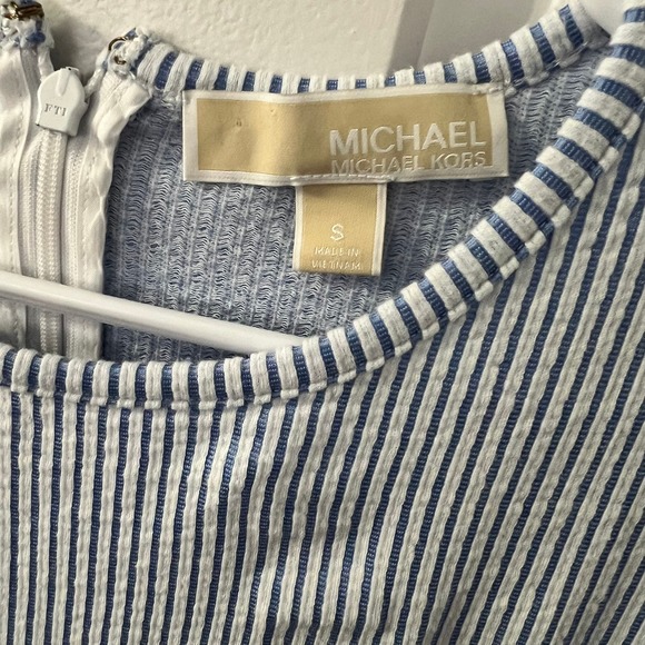 Women's Michael Kors Blue Striped Mini Dress Size S - Picture 3 of 4